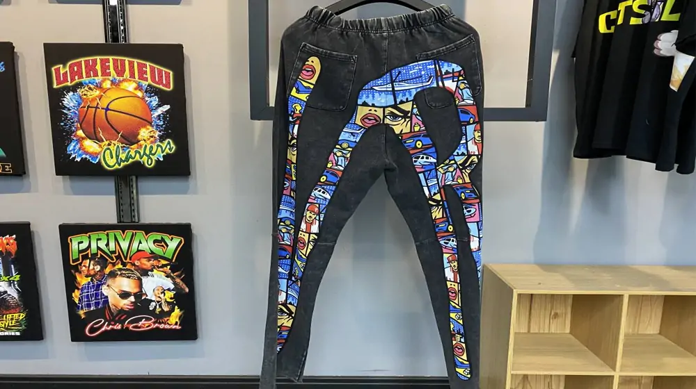 Industrial DTG printer for denim garment factory